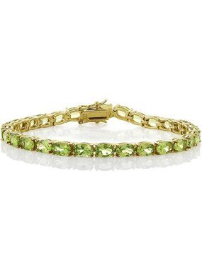 Stunning Green Peridot Tennis Bracelet for Women - Elegant Gemstone Jewelry
